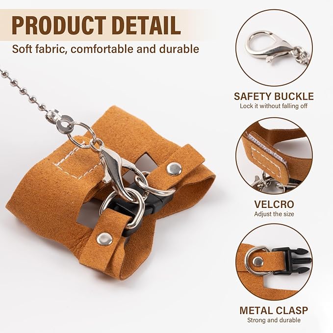 3Pcs Rat Harness and Leash, Small Animal Training Walking Vest Leash Adjustable Traction Rope Strap for Squirrel Gerbil Chinchilla Rat (Brown)
