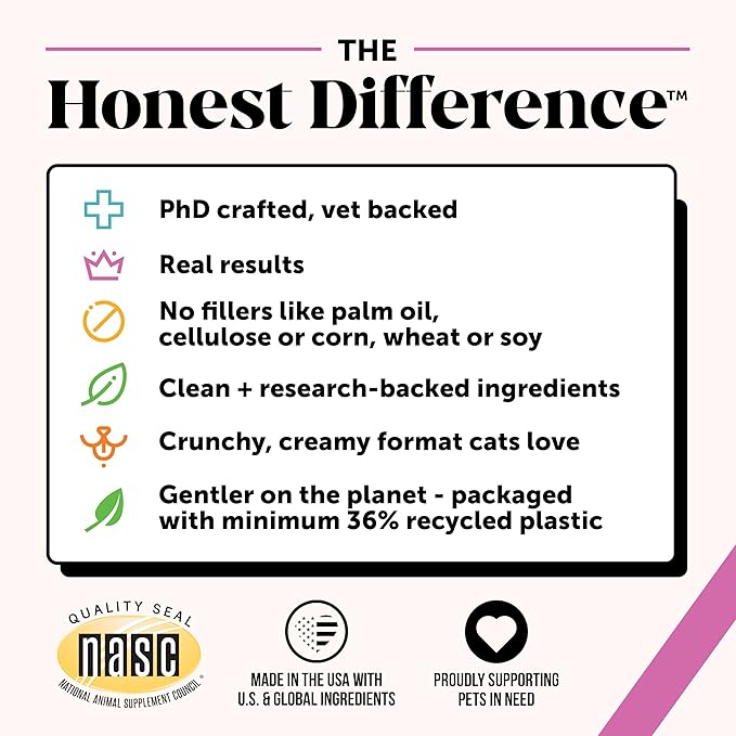 Cat Multivitamin Chews - Cat Treats for Health + Immune, Joint Support, Skin & Coat, and Digestion - Omega 3s, Lysine & Probiotics for Cats, Vitamins for Cats - Chicken (90-Day Supply)