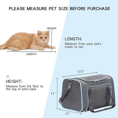 A4Pet Airline Approved Cat Carrier Dog Carriers, Soft-Sided Portable Pet Travel Washable Carrier for Dogs