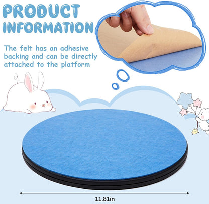 Rabbit Grooming Kit Rabbit Rotating Grooming Platform Non Slip Blue Felt Bunny Groom Accessories Supplies for Bunny Guinea Pigs Rat Hedgehog Gerbil Small Pets