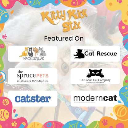 Catnip Kicker Toy Set of 2 (11") - Handmade in USA Durable Kicker Cat Toy - Catnip Kicker for Cats - Interactive Kicker Toys for Cats - Cat Kick Stick - Catnip Toys for Bored Indoor Pet