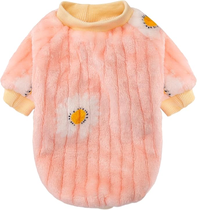 FabriCastle Small Dog Sweaters, 3-Pack Dog Clothes for Small Dogs Girl & Cats, Soft and Warm Pet Coats XXS - XXL, Winter Pet Jackets, Doggy Apparel Costumes, Puppy Outfits (Pink,violet,yellow, Medium)