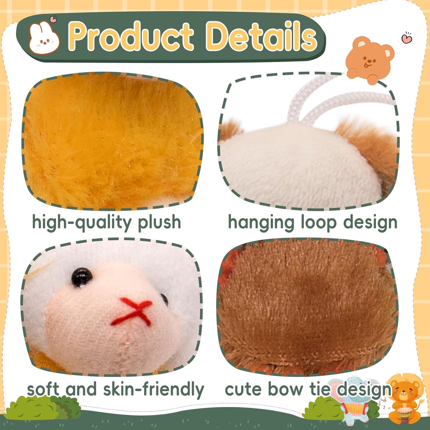 24 Pack Small Stuffed Animals Bulk Gifts for Kids (2.3/2"-2.5/3.5" Each), Party Favors Toys for Girls, Easter Basket Stuffers Christmas Stocking Plushies (24PCS)