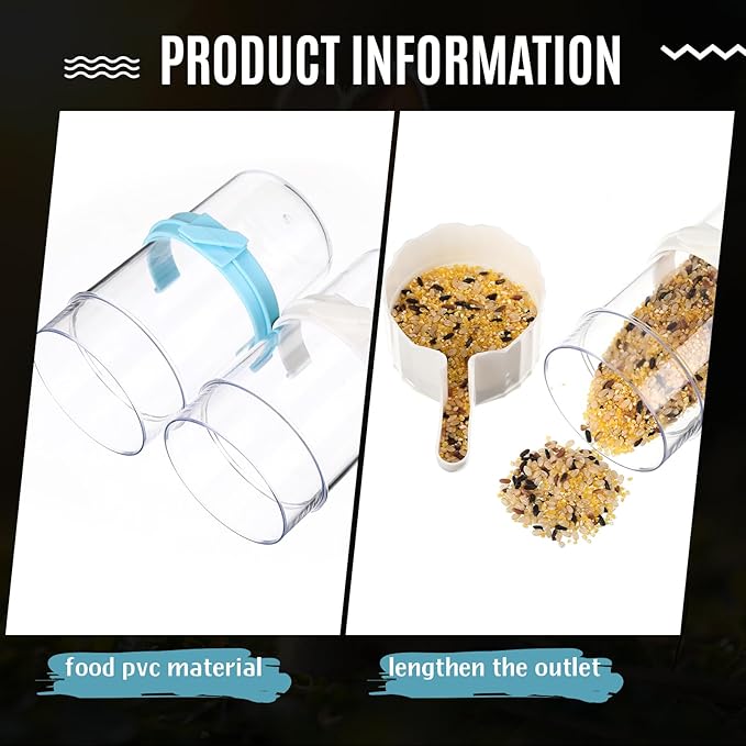 Weewooday 4 Pieces Automatic Bird Feeder Cage Water Dispenser Bird Water Feeder Hamster Cage Waterer Accessory Drinker Bottle for Hamster Parrot(Cute Style,Blue, White,490 ml)