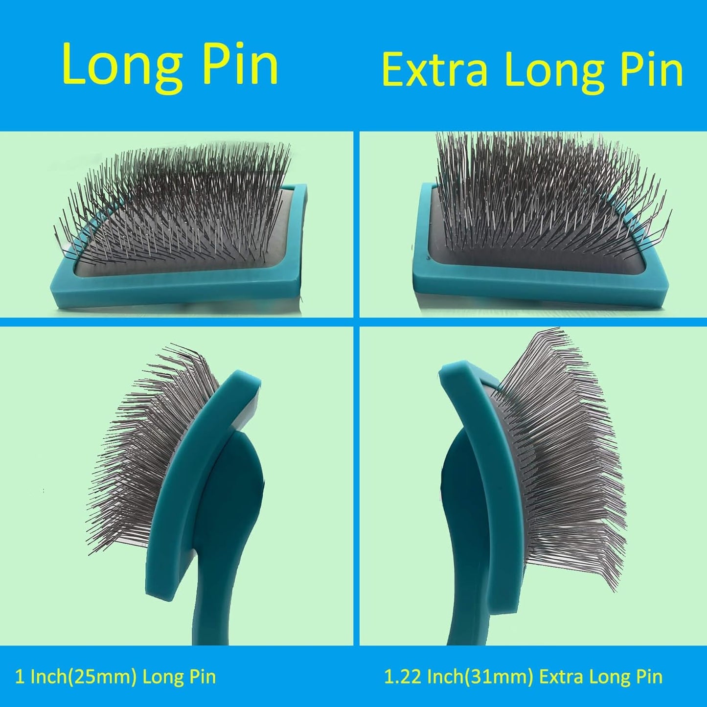 Extra Long Pin Dog Grooming Brush Haired Dogs & Pet Comb Value Kit,Dog Brushes for Goldendoodle, Labradoodle, Poodles - Pet Hair Brush for Medium & Long Haired Dogs-31mm pins