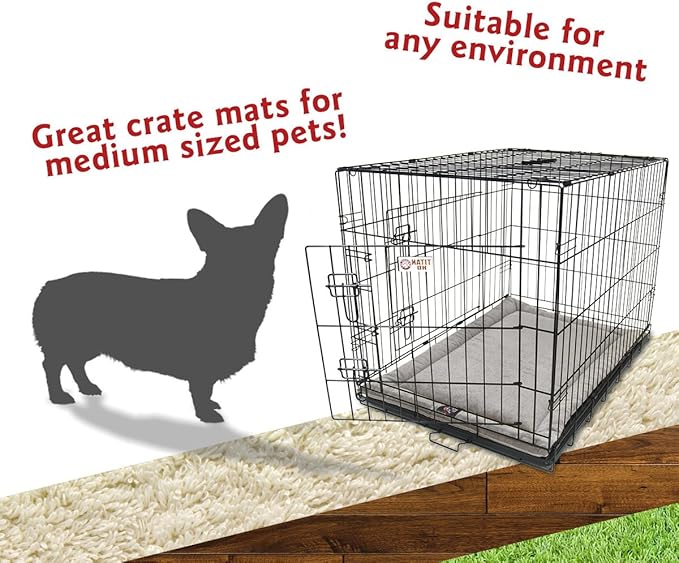 Majestic Pet Orthopedic Memory Foam Dog Crate Mat - Plush Pet Bed Pad for Crates & Kennels | USA Crafted | 36"x23" Villa Vintage