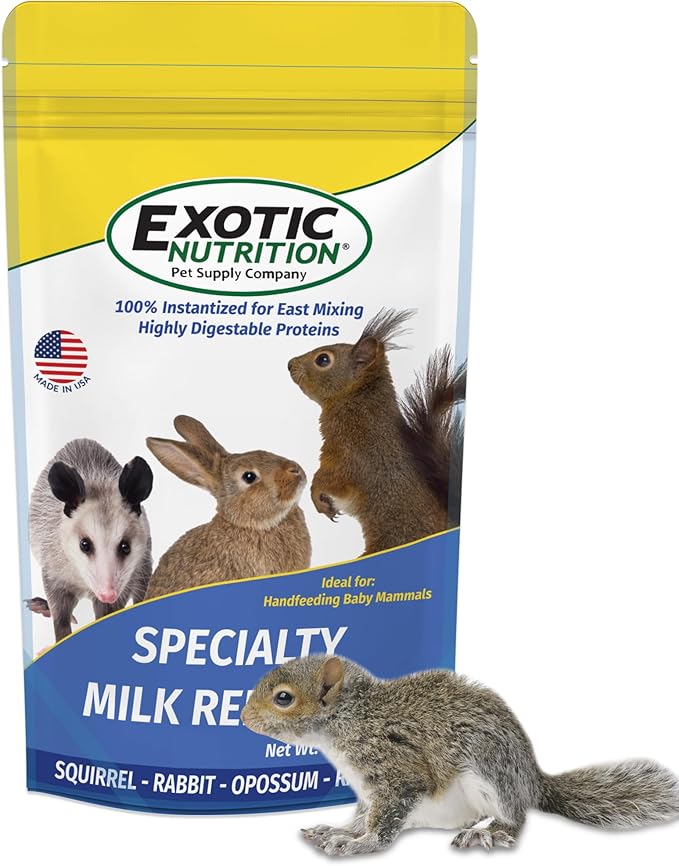 Exotic Nutrition Specialty Milk Replacer 8.8 Oz - - Healthy Powdered Formula - Ideal for Squirrel, Rabbit, Opossum, Raccoon