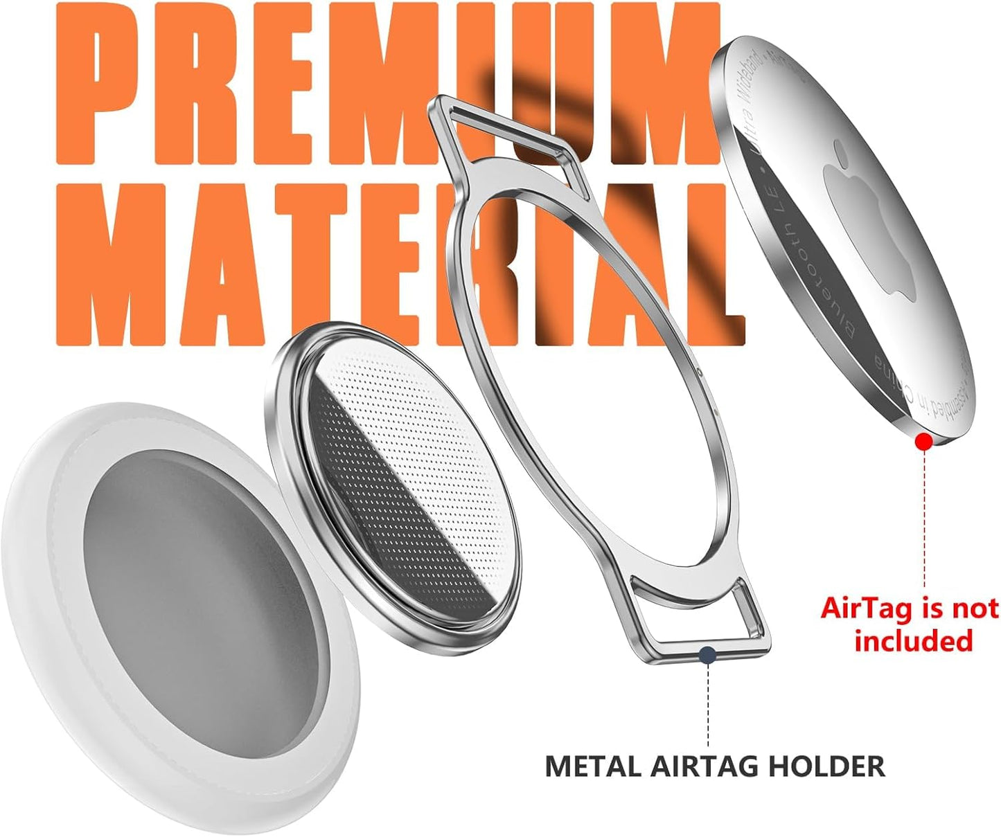 AirTag Cat Collar, Ultra Elastic Cat Tracker Collar, Airtag Holder Compatible with Apple Air Tag, [Lightweight & Scratch Resistant] Adjustable Stepless GPS Pet Collar for Cats Kittens, Orange