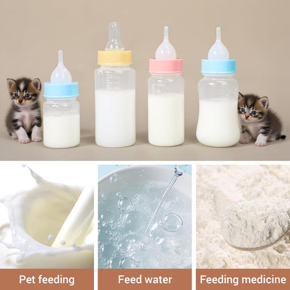 Puppy Kitten Nursing Bottle 2oz- Small Animal Feeding Kit with Nipples | Hand Feeding Supplies for Puppies, Kittens, Rabbits, Ferrets & Newborn Pets