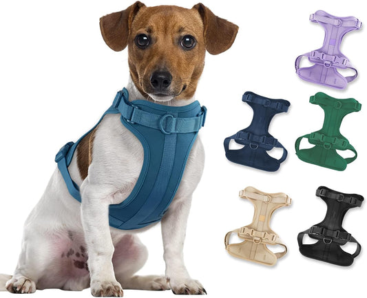 No Pull Lightweight Dog Harness: Adjustable Durable Breathable Mesh Pet Vest Harness with Soft & Comfortable Cushion, for Small Medium Large Dogs (Medium, Navy)