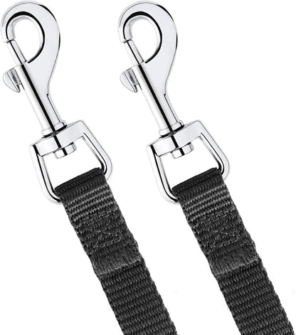 AMAGOOD 6 FT Puppy/Dog Leashes, Strong Traditional Style Leash with Easy to Use Collar Hook,Dog Lead Great for Small and Medium and Large,2 Pack (Black and Black,5/8")