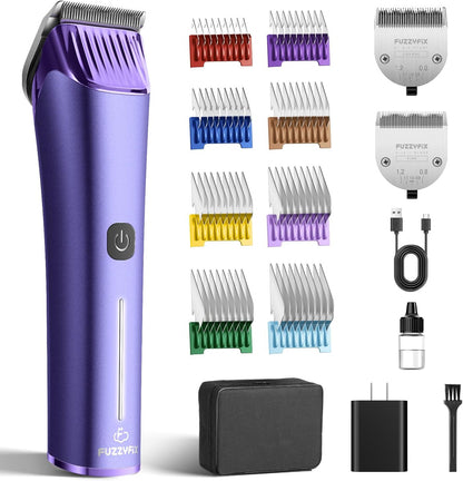 Professional Dog Grooming Clipper with Replacement Blade, 5-in-1 Adjustable Blade Cordless Pet Grooming Kit 2 Speed Trimmer Hair Shaver with Detachable Metal Combs Nova for Animal Horse