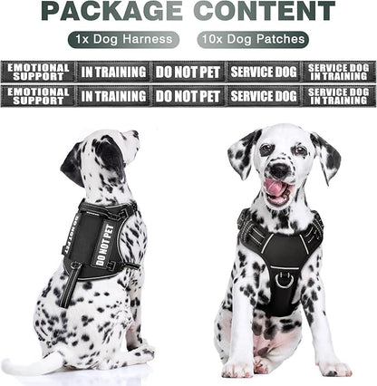 WINSEE Tactical Dog Harness, No Pull Dog Harness for Medium Large Dogs with Handle & Molle, Military Service Dog Vest Harness in Training Pet Harness for Small Dogs