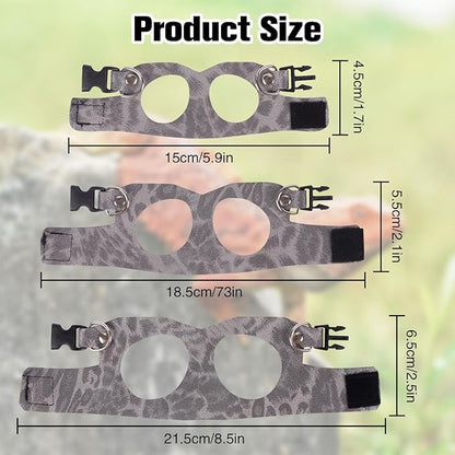 Bearded Dragon Lizard Leash Harness 3 Size Pack Leopard Print Lizard Harness Leash for Outdoor Small Reptiles Animal Squirrels (Grey)