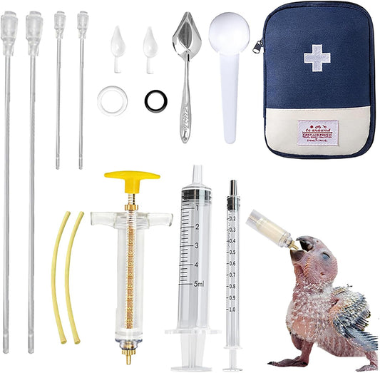 15 pcs Baby Bird Feeding Syringe Set - Bird Hand Feeding Syringe Set, Baby Birds Feeder with 20ml Feeding Syringes, Birds Feeder Scoop, Soft Tubes for Parakeets & Cockatiels