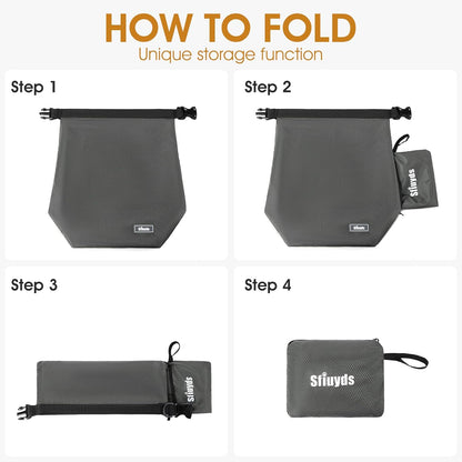 Waterproof Pet Food Storage Bag,Dog Food Container 20 lb w/2PCS Collapsible Dog Travel Bowls and Zipper Side Pocket(Gray, Large)