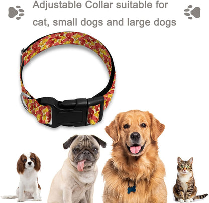 Autumn Maple Leaf Pet Collars Dog Collars Soft Elastic Neck Strap for Female Male Puppy Cats