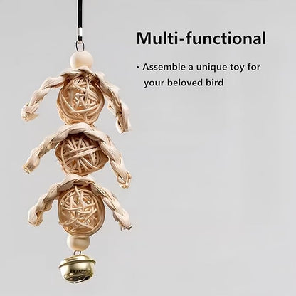 HANZE Rattan Balls,Sepak Takraw, Vine Ball, Parrot Chew Toy and Stimulation Ball Set (Set of 30)