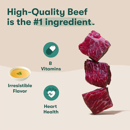 Jinx Beef Wet Dog Food Pouches, Meal or Dog Food Topper Mix-in, Made with Real Beef & Chicken, Bone Broth, No Fillers - Puppy, Adult, Senior, 3oz, 8 Pack