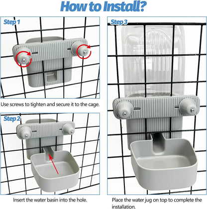50 oz Rabbit Water Dispenser Hanging Gravity Bunny Water Bottle for Cage Automatic Small Animal Water Bottle for Ferret Guinea Pig Chinchilla Cat Puppy