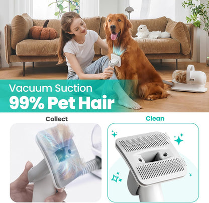 Neakasa P1 Pro Pet Grooming Vacuum Suction 99% Pet Hair, Dog Grooming Kit with 5 Professional Grooming Shedding Tools for Dogs Cats and Other Animals