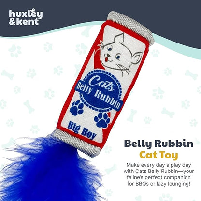 Huxley & Kent Plush Cat Toy - Interactive Catnip Toy for Cats & Kittens - Soft Kitty Toy with Crinkle & Catnip - Fun Indoor Play Toy - Belly Rubbin