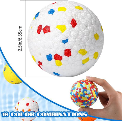 Lenwen 10 Pcs Dog Toy Ball for Aggressive Chewers Interactive Dog Ball for Boredom and Stimulating Bouncy Floating Rubber Toy for Large Medium Small Puppy(2.5 Inch,Glitter Color)