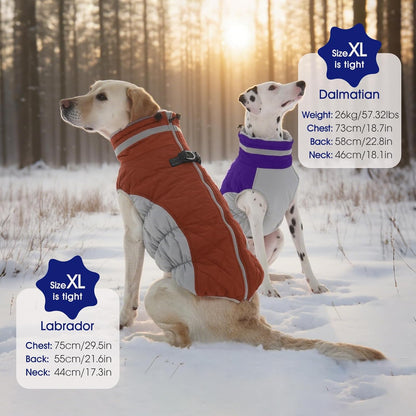 FUAMEY Dog Coat for Small Dogs,Waterproof Dog Winter Jacket with Harness Built in Puppy Cold Weather Coats Reflective Pet Vest with Zipper Warm Fleece Dogs Snowsuit Windproof Purple XS