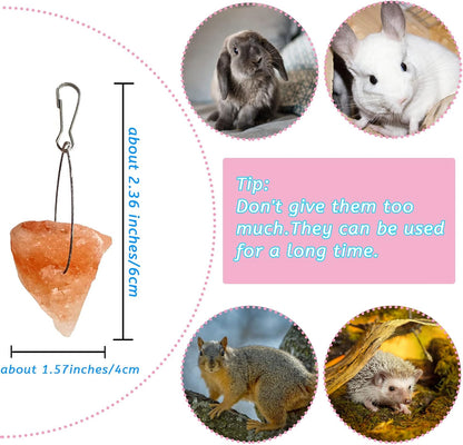 PINVNBY Rabbit Himalayan Salt Lick Block,Small Animals Chew Toys Rabbits Pink Natural Mineral Salts Blocks for Horses Bunny(8 Pcs)