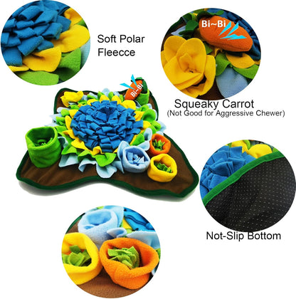 Dogs Snuffle Mat Pet Feeding Mats Puppy Sniffing Pad,Cat Doggies Interactive Puzzle Toys for Multiple Breeds Encourages Natural Foraging Skills,Training and Stress Release (Blue-01)