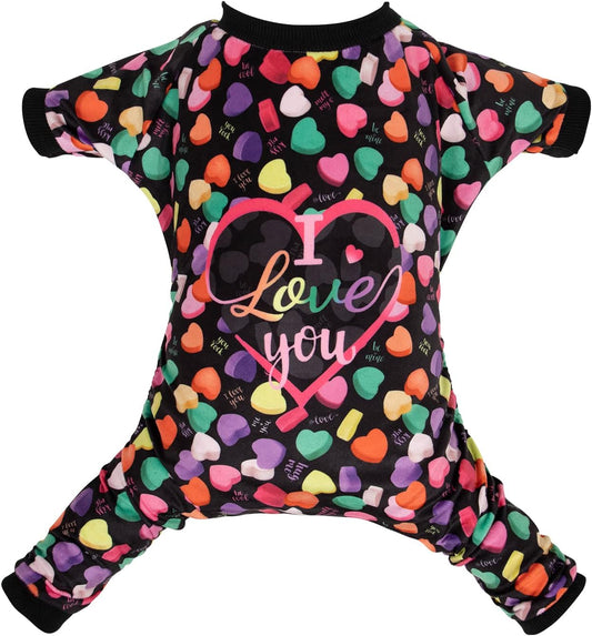 CuteBone Small Dogs Valentines Outfit Soft Puppy Onesies Pjs Dog Pajamas Pet Coat Cat Apparel Comfy Doggie Jumpsuit Bodysuit for All Seasons P272XS