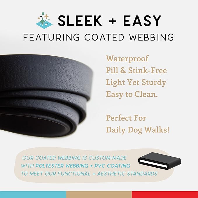 Wildebeest Funston Waterproof Dog Leash - Heavy Duty 6ft Long Leash for Small, Medium and Large Dogs - 1000D Nylon Scratch & Stink-Resistant & Pill-Free - Nylon Wrap Handle (3/4" Wide, 6 ft Length)