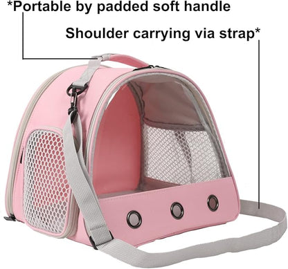 Bearded Dragon Carrier, Lizards & Small Animal Travel Carrier for Sugar Glider, Hedgehog, Rat, Parrot, Bird & Guinea Pig - Portable, Two-Pig Pink Carrier