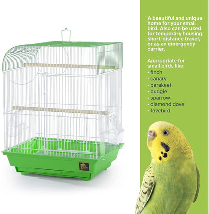 Rustic Retreat Top Bird Cage with Durable Metal Construction, Spacious Interior, and Convenient Top Access Lime Green/Flat Top