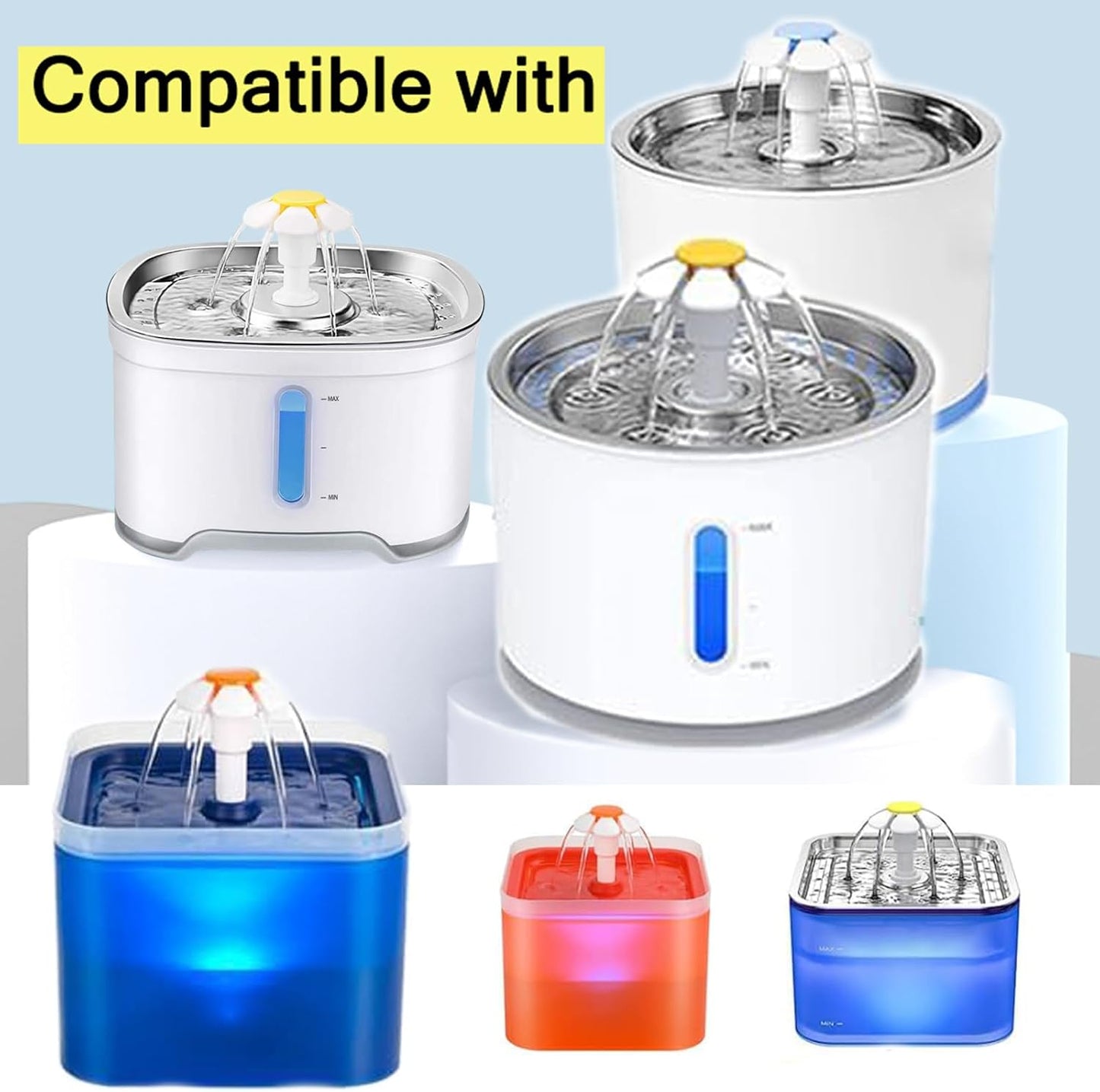 Cat/Pet Water Fountain Filters, Pack of 8 Cat Fountain Sponge Filter Pre-Filter Sponges