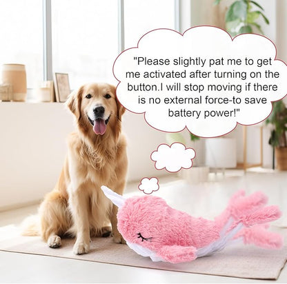 Mity rain 2 in 1 Interactive Dog Toys, Fish Dog Toy to Keep Them Busy, Plush Squeaky Dog Toys, Rechargeable Wiggly Pink Pet Toys for Small Medium Large Dogs, Moving Dog Toys for Indoor&Outdoor