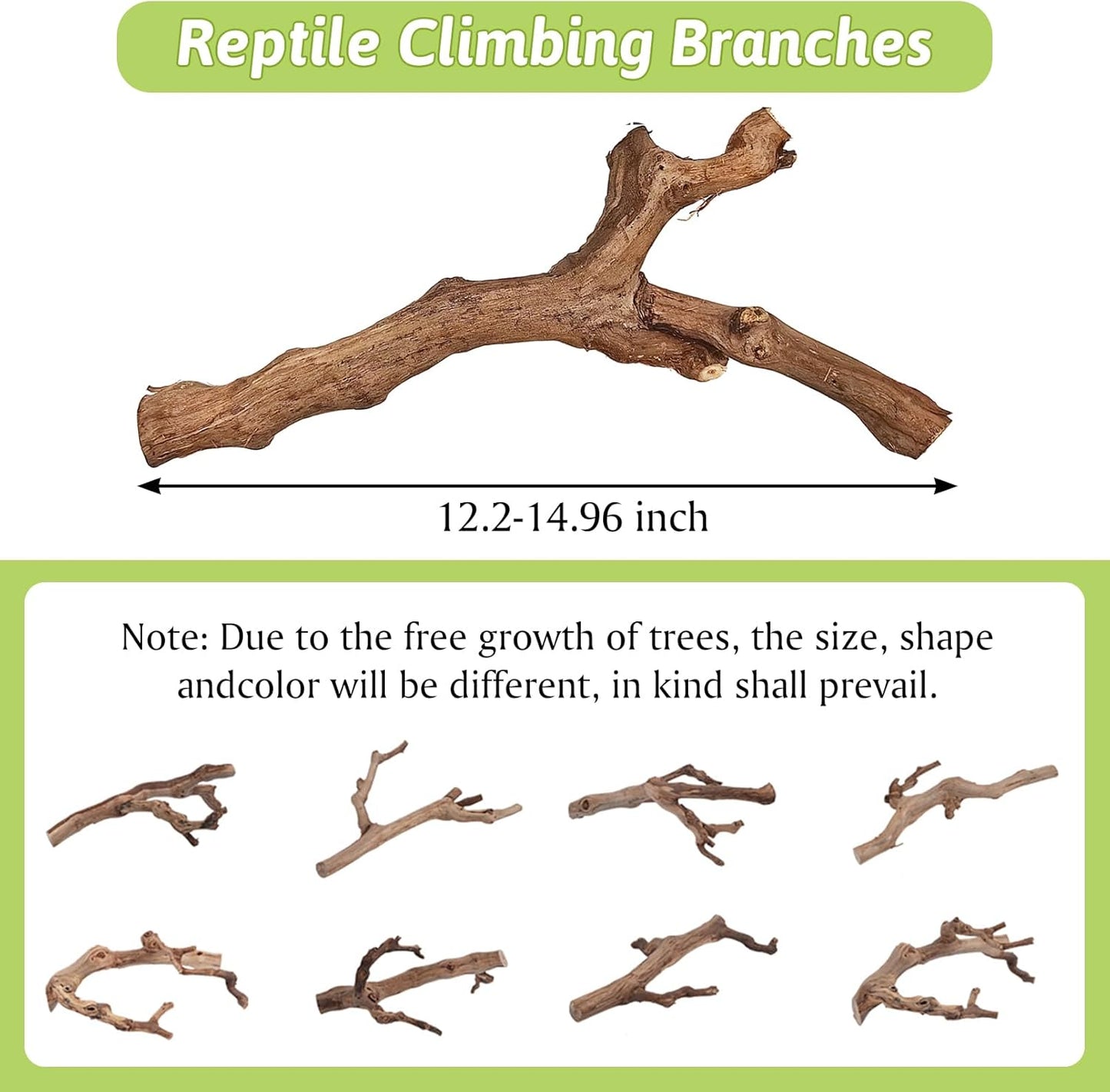 VCEPJH 4 Pcs Reptile Plants, Climbing Wood Branch Terrarium Hanging Fake Plant Leaves Bearded Dragon Tank Accessories, Habitat Decor for Snake Leopard Gecko Lizard Chameleon (Style 1)