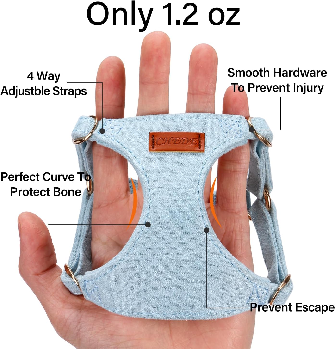 No Pull Dog Harness- Lightweight, Soft, Adjustable Small Harness Collar and Leash Set, Suitable for Cats Puppy Small and Medium-Sized Dog Outdoor Training and Running (Blue, XS)