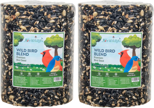JCs Wildlife Wild Bird Blend Premium Bird Seed Large Cylinder, 3.75 lb (2 Cylinder)