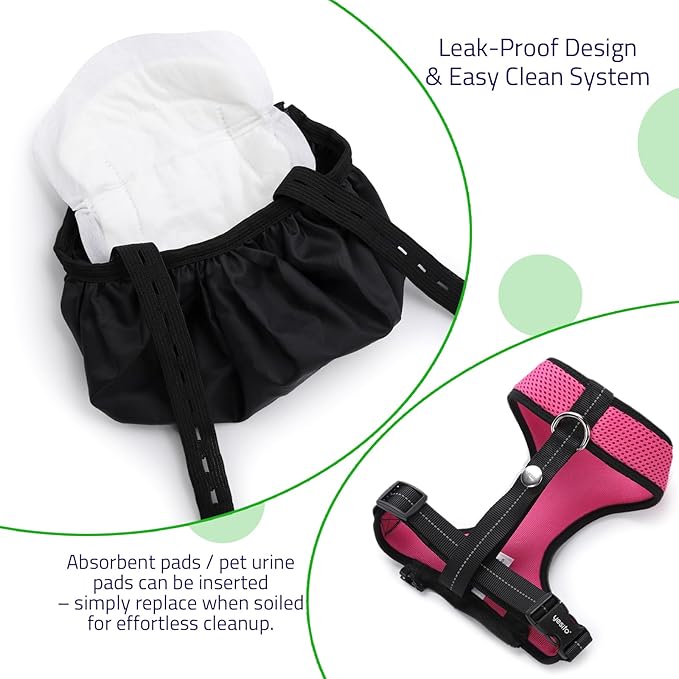 Adjustable Chicken Harness Diaper (5.4ft Leash) – Breathable & Washable Secure Training for Hens, Ducks & Chicks | Outdoor Walking & Discipline Solution (Months, Pink)