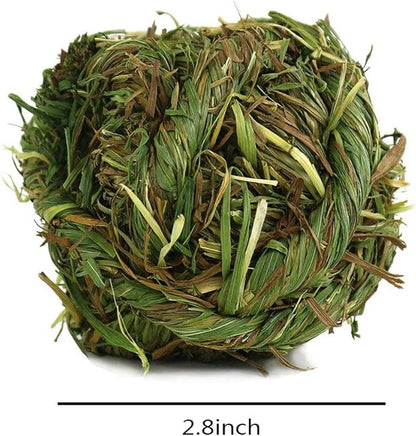 Hamiledyi Rabbit Chew Ball Timothy Grass Grinding Small Animal Activity Play Chew Toys for Bunny Rabbits Hamster Guinea Pigs Gerbils