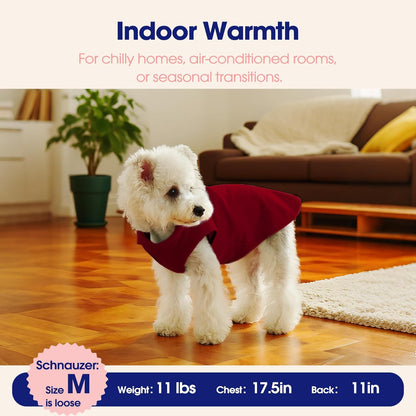 FUAMEY Dog Fleece Vest for Large Dogs,Warm Stretchy Dog Sweatshirts Pullover with Leash Hole Dogs Sweater Soft Pet Turtleneck Cozy Pet Vest Lightweight Sleeveless Red XL