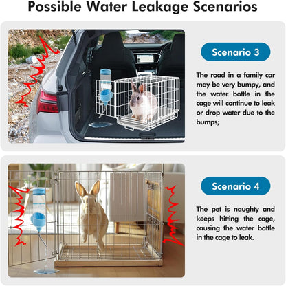 Vannon Top Fill Small Animal Water Dispenser for Cage, 23oz Auto Feeding Crate Water Bottle for Rabbit, Chinchilla, Ferret, Guinea Pig, Squirrel, Hedgehog, Pet Nozzle Diameter: 10mm, BPA Free, Blue