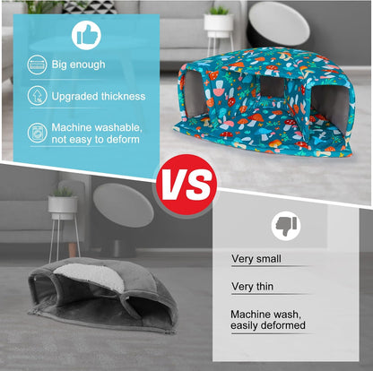 Unicorn Catcher Guinea Pig Hideout - Large Cozy Bed, Warm House, Washable Tunnel Accessories for Small Pets: Hamster, Chinchilla, Bunny