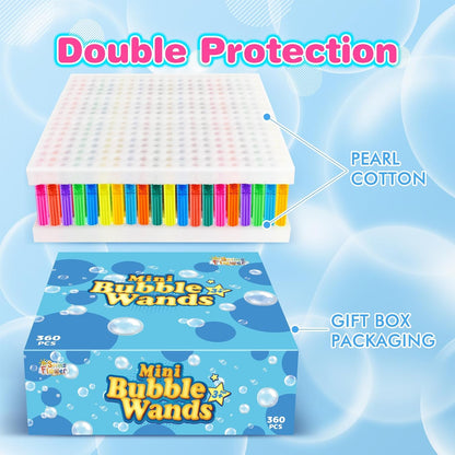 360 Pieces Mini Bubble Wands, Party Favors Assortment Toys for Kids,Themed Birthday, Halloween, Goodie Bags, Carnival Prizes, Wedding, Bubble Maker Outdoor Gifts for Girls & Boys