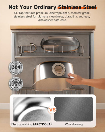 Dog Water Fountain Stainless Steel, 236 Oz/7L Automatic Dog Water Bowl Dispenser, Quiet Cat and Pet Water Dispenser Fountain with 2 Filters for Large Dogs, Cats, Multi-Pets - FS20