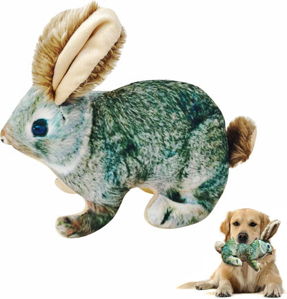 Dog Toy Rabbit Squeak,Attractive Squeaking Sound is Suitable for Dogs to Interact and Play on Outdoor Grass, Suitable for Small and Medium-Sized Dogs, Cute Plush Rabbits (Green)