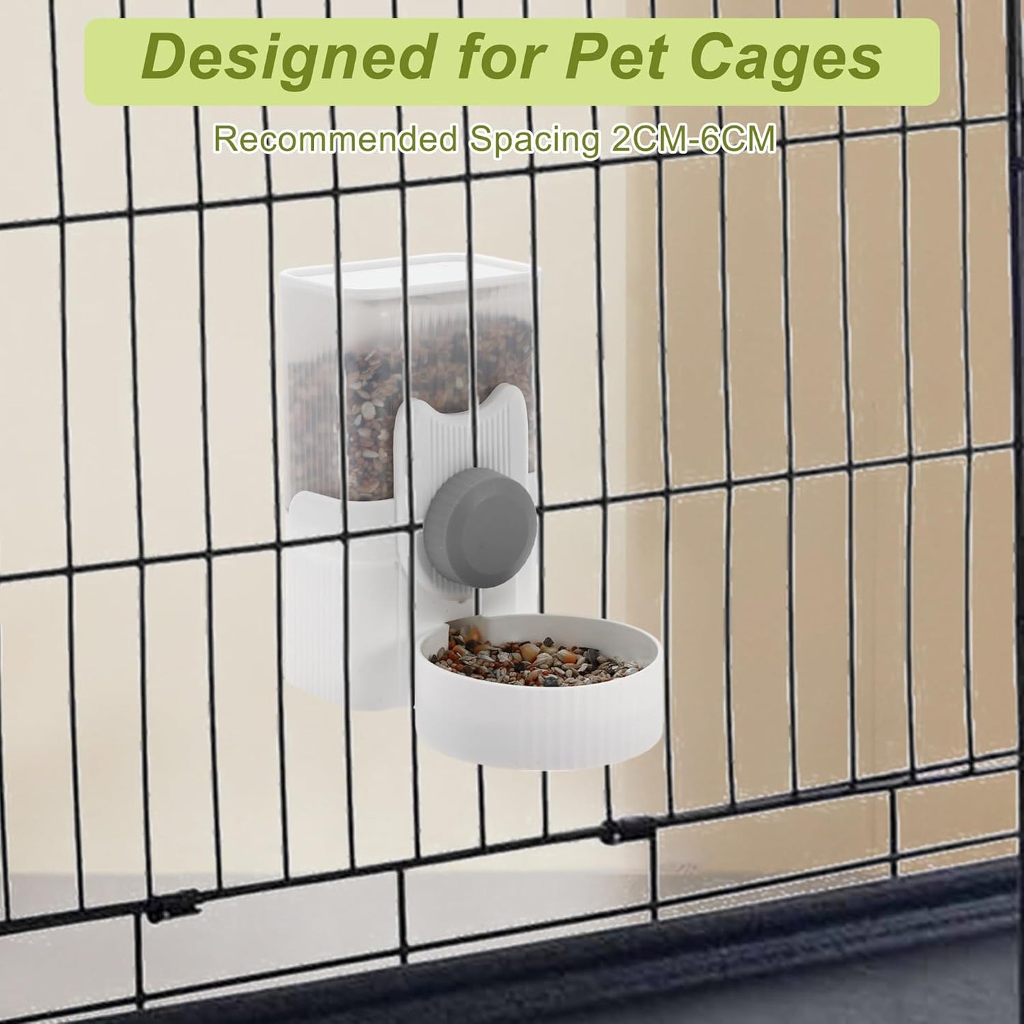 Rabbit Water Bottle, 35oz Large Capacity, Hanging Automatic Food Dispenser, for Small Animals Guinea Pig Ferret Cage Accessories Gray