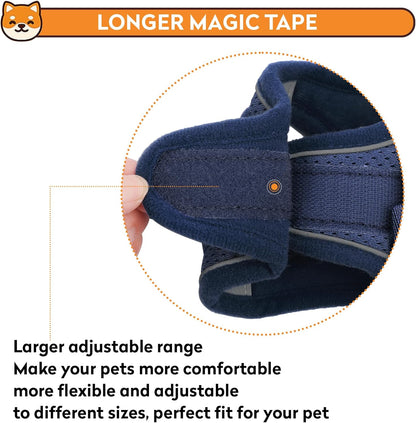 Dog Harness with Leash Set, No-Pull Step-in Reflective Pet Harness with 1 Leash Clips, Adjustable Soft Padded Easy Walk Dog Vest for Small Medium Large Dogs, Cats(Dark Blue,Medium)