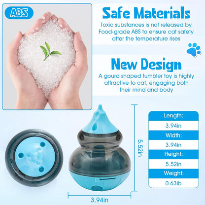 Dog Treat Dispenser Physical Training and Brain Stimulation Puzzle Toy Cat Interactive Feeding Tumbler Adjustable Slow Dispensing Feeder (Blue)